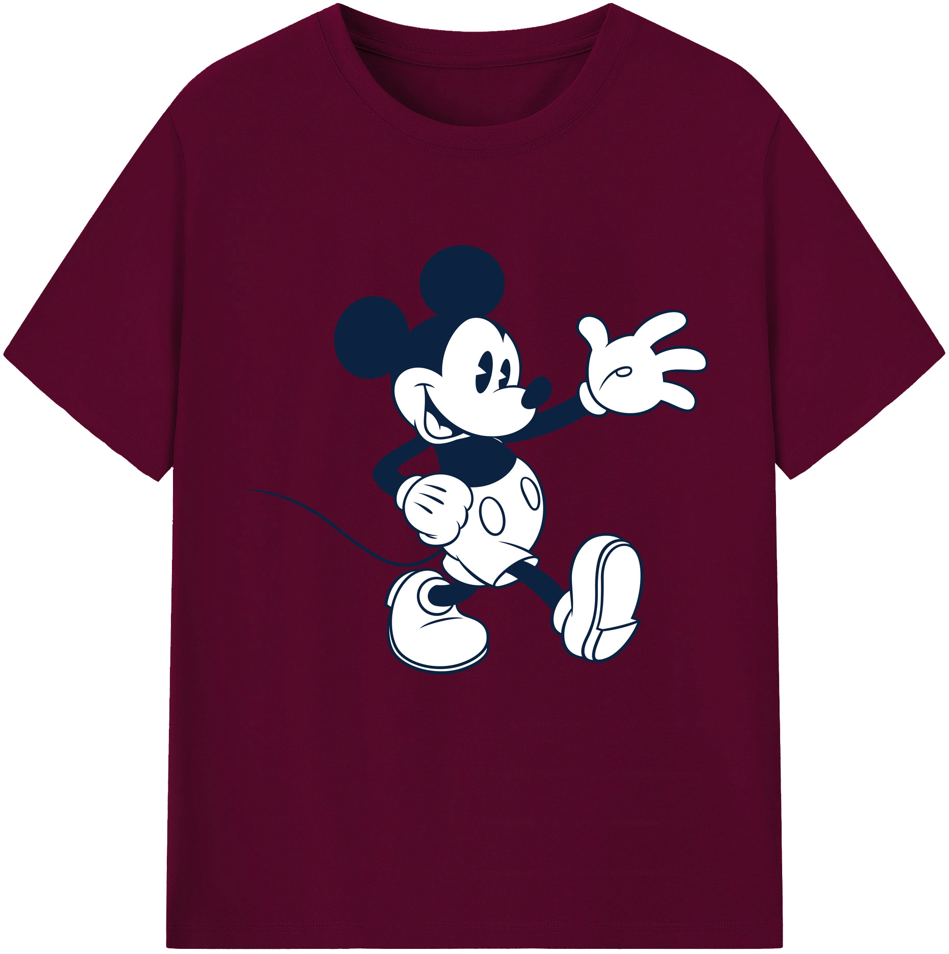 （画像用） ミッキーマウス Mickey Mouse レディースカジュアルプリントTシャツ（綿100％）